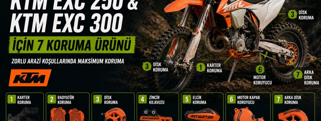 KTM EXC 250 ve KTM EXC 300 İçin Alınması Gereken 7 Koruma Ürünü (2026 Rehberi)