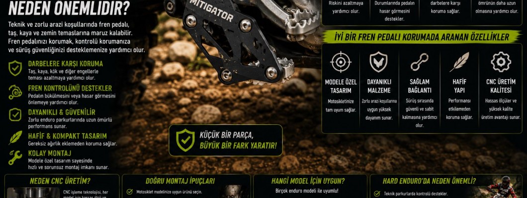 Enduro Motosikletlerde Fren Pedalı Koruma Neden Önemlidir? Enduro Motosikletlerde Fren Pedalı Koruma Neden Önemlidir?