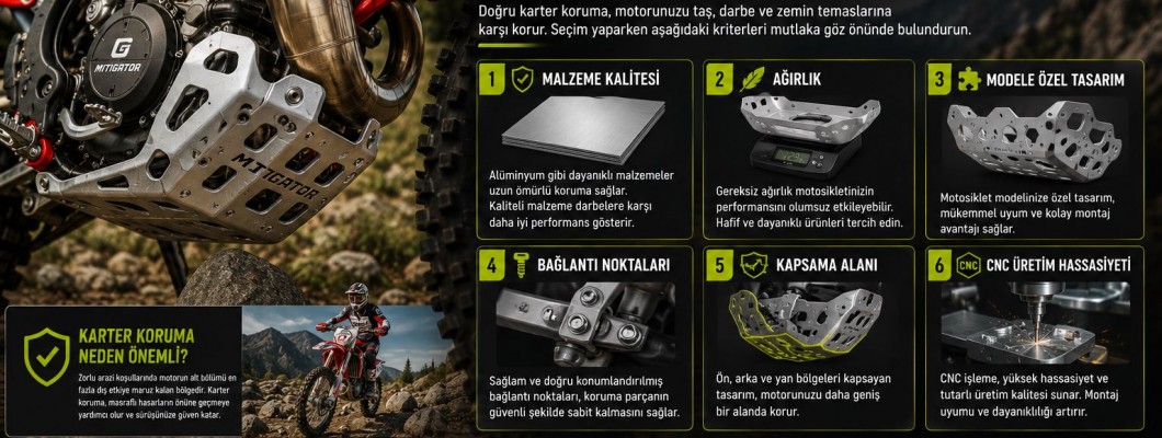 Enduro Motosiklet İçin Karter Koruma Seçerken Nelere Dikkat Edilmeli? Enduro Motosiklet İçin Karter Koruma Seçerken Nelere Dikkat Edilmeli?