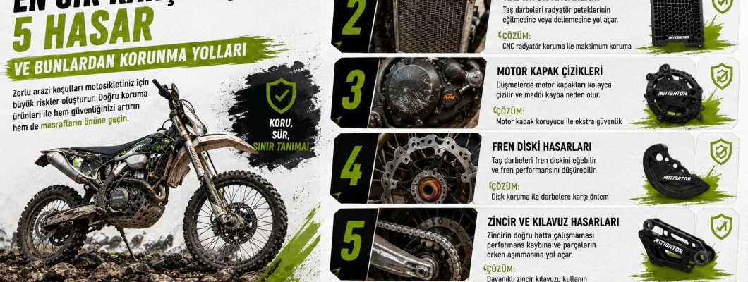 Enduro Motosikletlerde En Sık Karşılaşılan 5 Hasar ve Bunlardan Korunma Yolları Enduro Motosikletlerde En Sık Karşılaşılan 5 Hasar ve Bunlardan Korunma Yolları