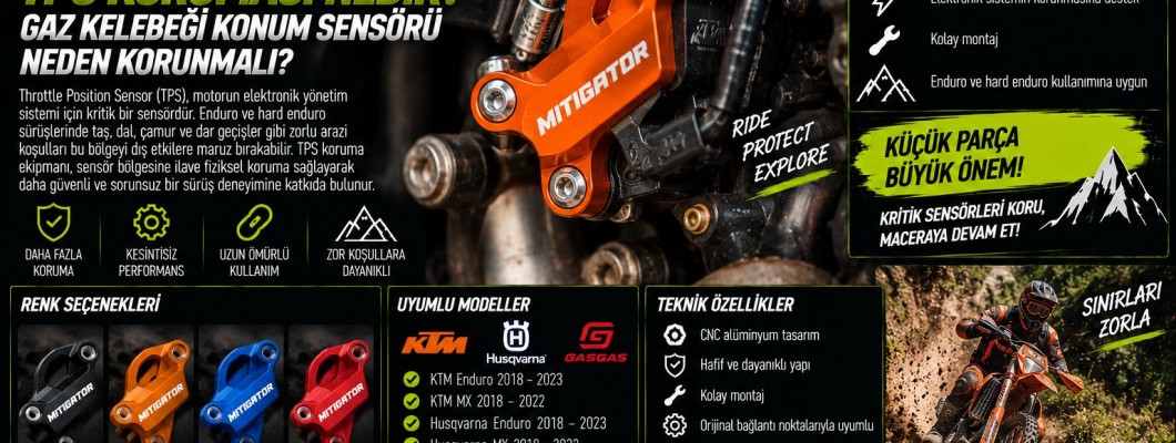 Enduro Motosikletlerde TPS Koruması Nedir? Gaz Kelebeği Konum Sensörü Neden Korunmalı? Enduro Motosikletlerde TPS Koruması Nedir? Gaz Kelebeği Konum Sensörü Neden Korunmalı?