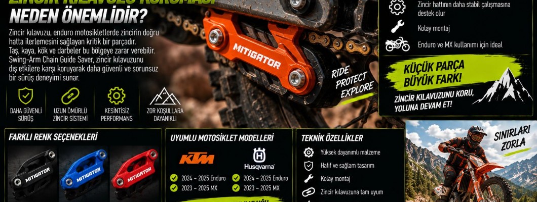 Enduro Motosikletlerde Swing-Arm Chain Guide Saver Nedir? Zincir Kılavuzu Neden Korunmalı?