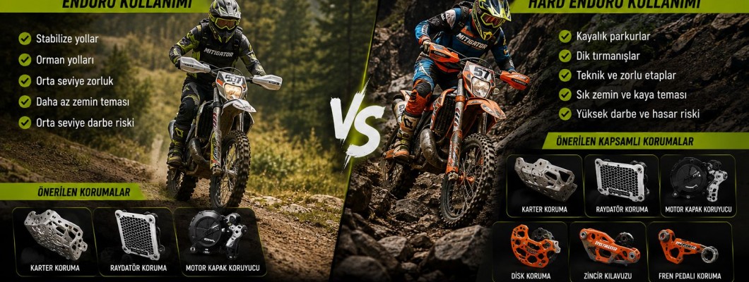 Hard Enduro ve Enduro Motosikletlerde Koruma İhtiyaçları Arasındaki Farklar Hard Enduro ve Enduro Motosikletlerde Koruma İhtiyaçları Arasındaki Farklar